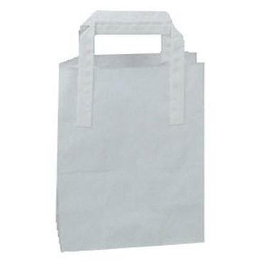 Bæreposer med hank papir 6 ltr 18x10,5x23 cm hvid