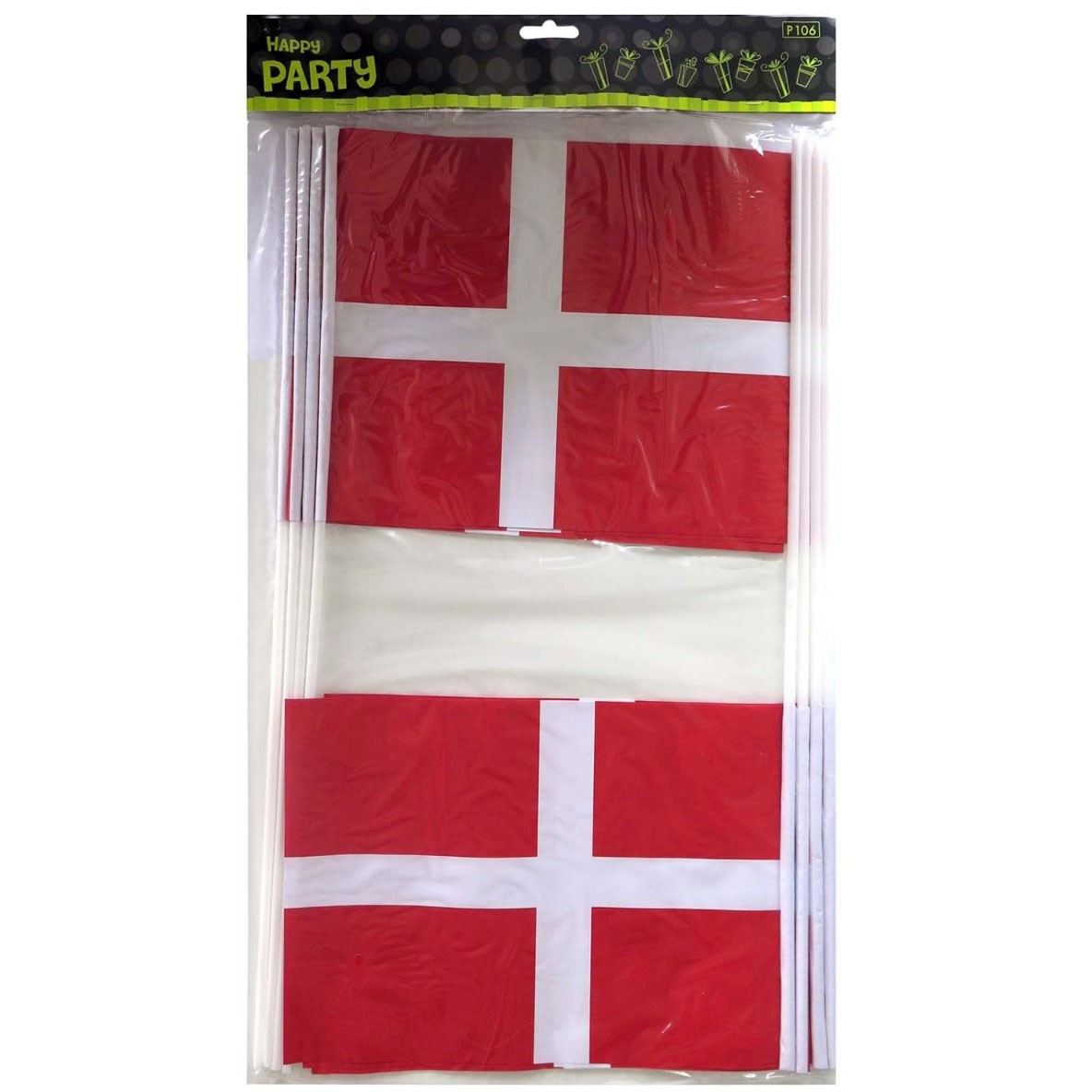 Flag Dannebrog A4 på plastpind ps/8 stk