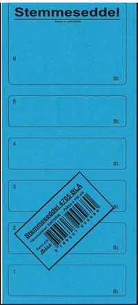 Ferco 4705 stemmeseddel