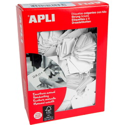 Apli hængemærker 18x29mm hvid 1000stk