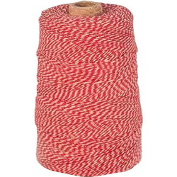 Bomuldsgarn 225 g 1,1 mm x 325 m rød/hvid