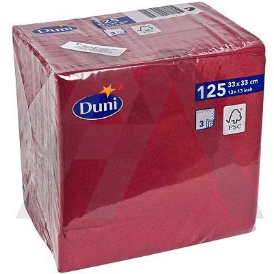 teori Rædsel katastrofe Duni Tissue servietter 33x33cm Bordeaux 3-lags 1/4 fold - Daarbak Redoffice  A/S