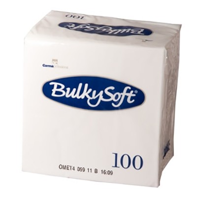BulkySoft 24x24 cm 100 servietter hvid