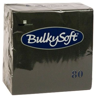 BulkySoft 33x33 cm 80 servietter sort