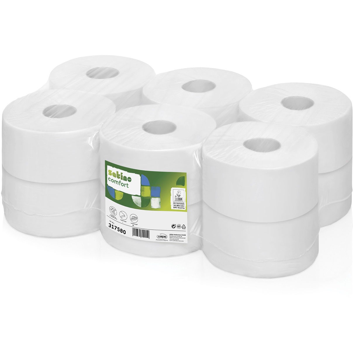 Satino Jumbo Comfort toiletpapir 2-lags 10,8cm 180m 12rl