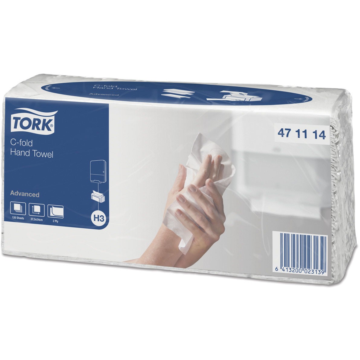 Håndklædeark Tork Advanced C-fold, H3-Classic (20x120)