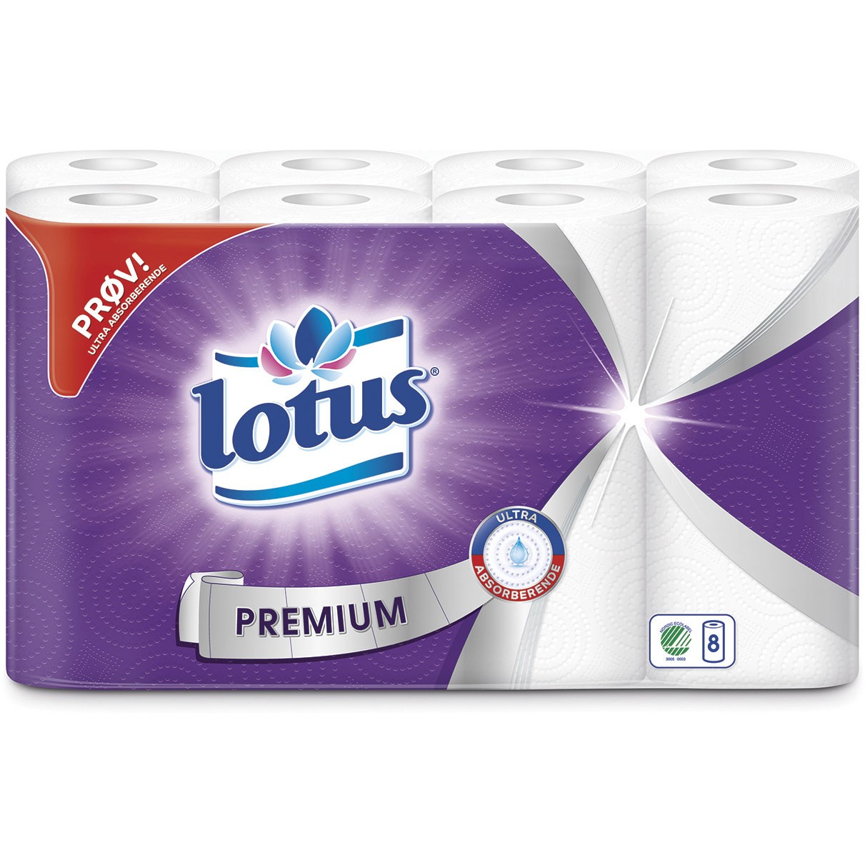 Lotus Premium 3lags køkkenrulle 8 ruller