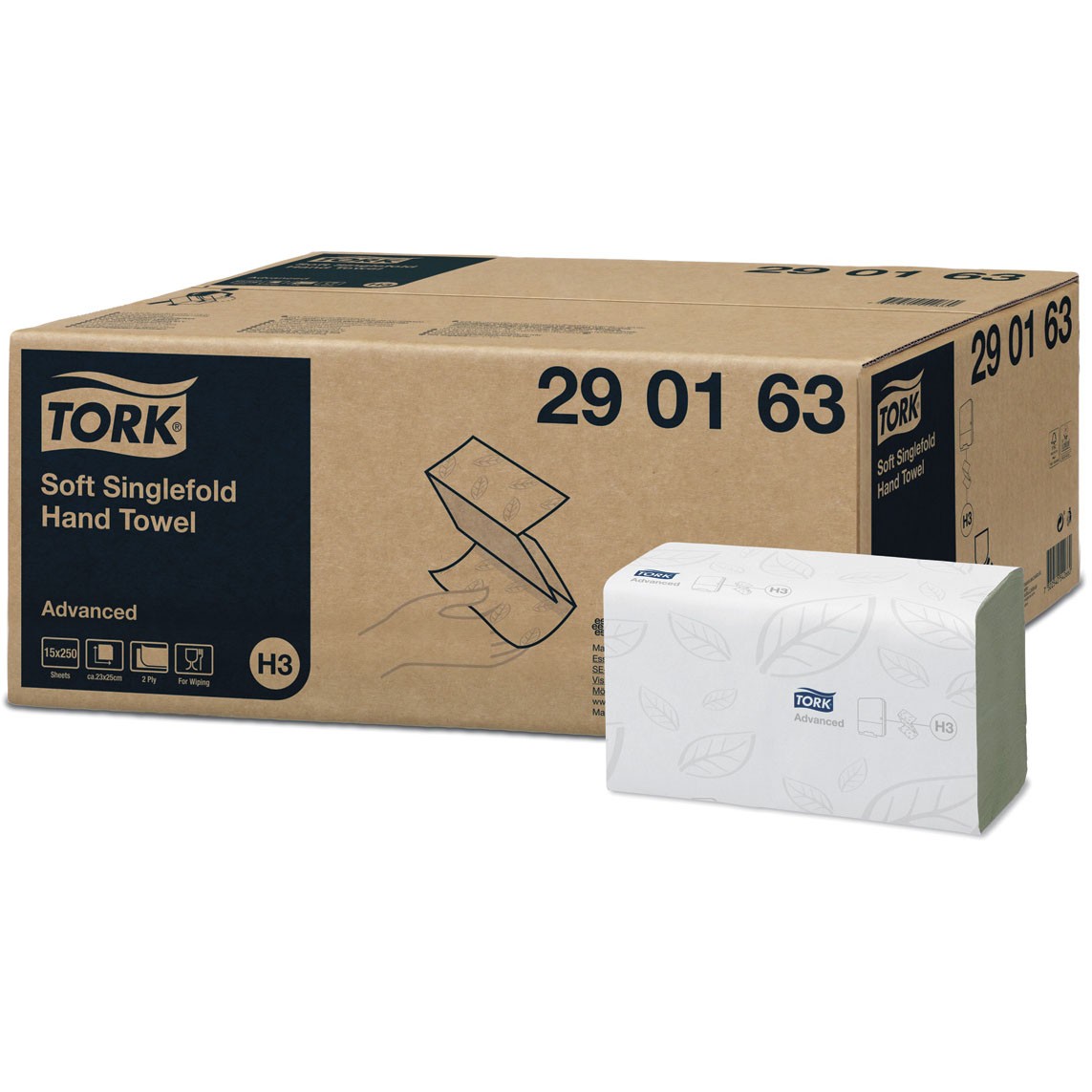 Håndklædeark Tork Advanced H3 Soft, 2-fold, 2-lags (15x250)