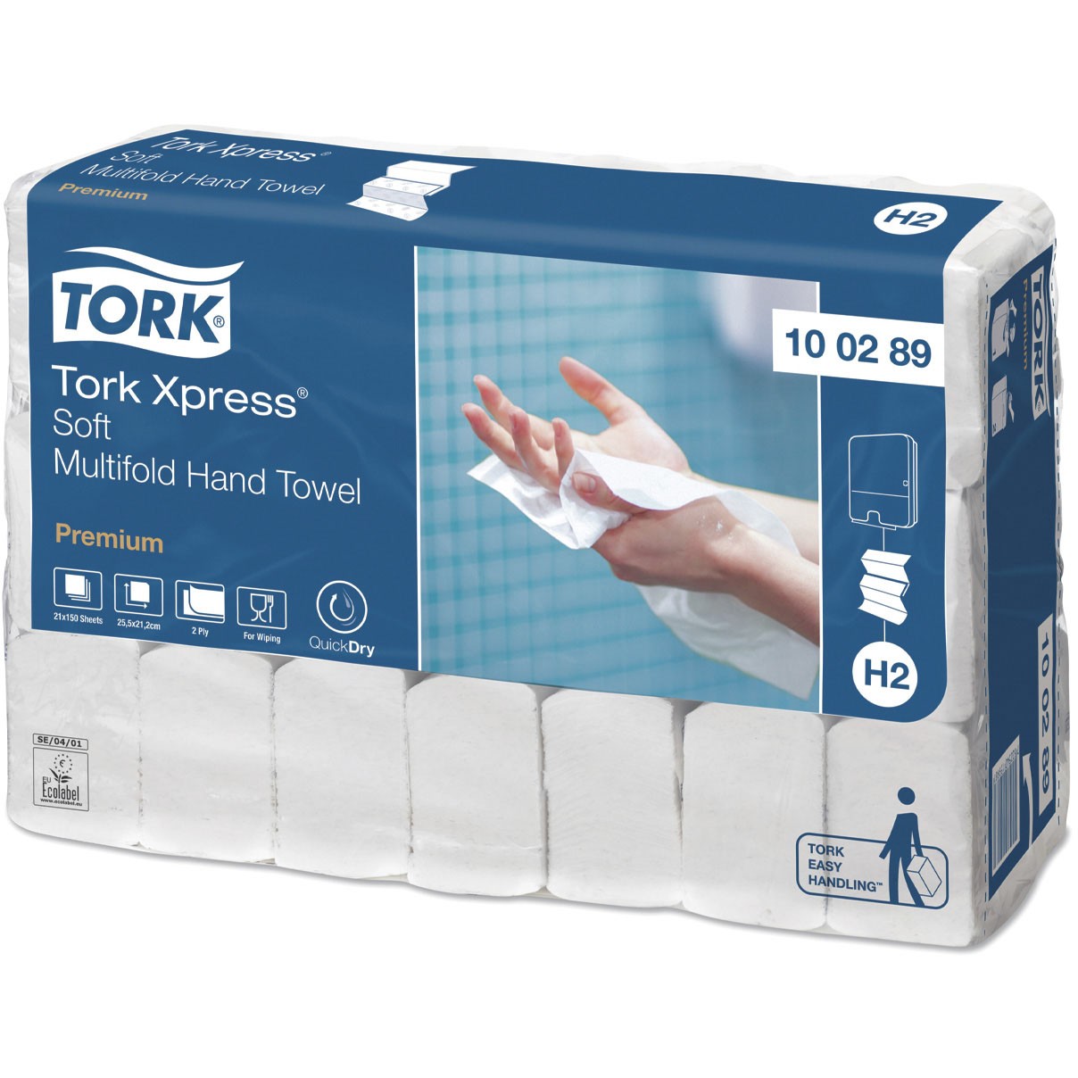 Håndklædeark Tork Premium H2 Hvid, 3-fold, Xpress (21x150)