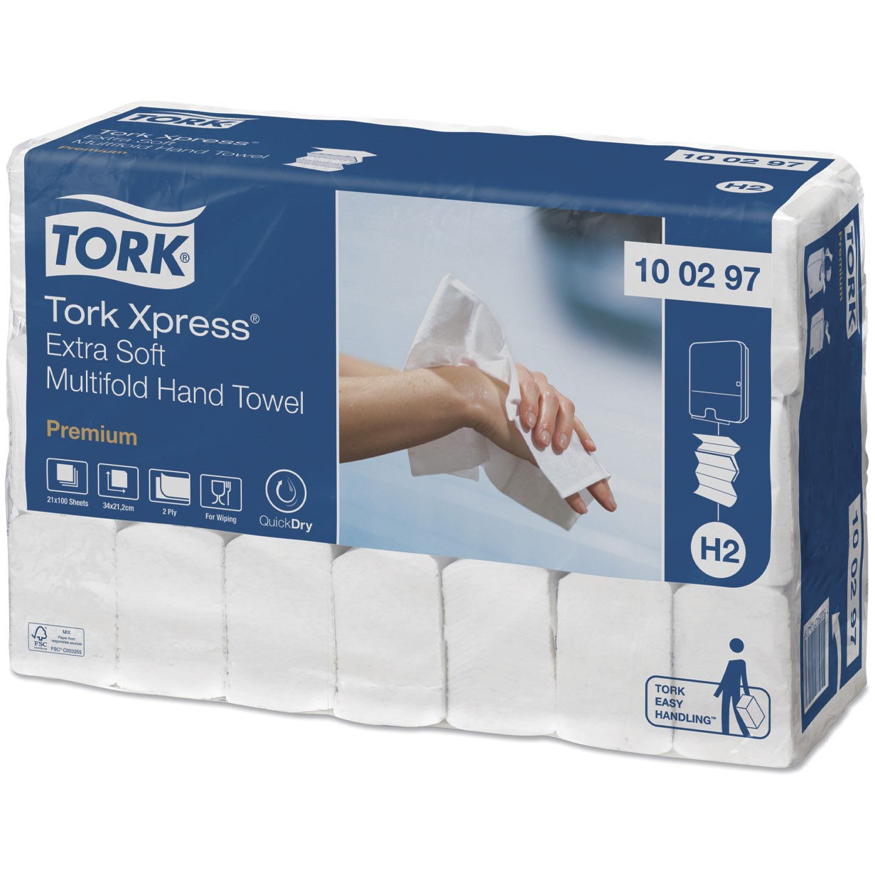 Håndklædeark Tork Premium H2 Ext.Soft,4-fold,Xpress(21x100)