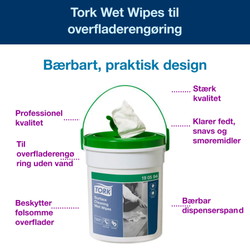 Tork 190594 Wet Wipes t/overflader W15