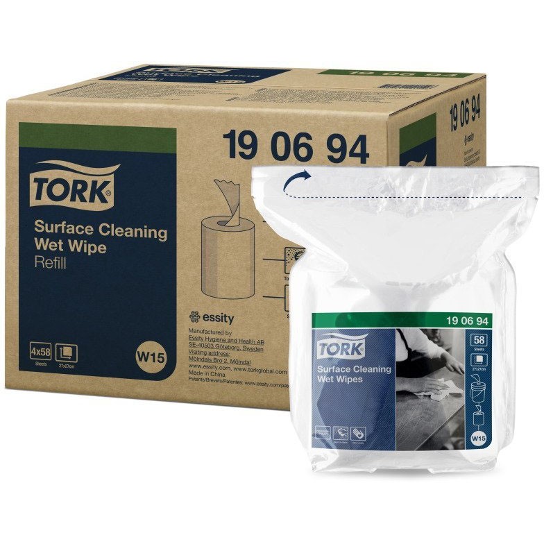 Tork Premium Wet Wipes til overflader refill pk/58 ark 190694