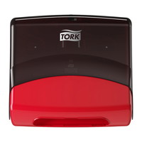 Tork 654008 Top-Pak dispenser W4 sort/rød