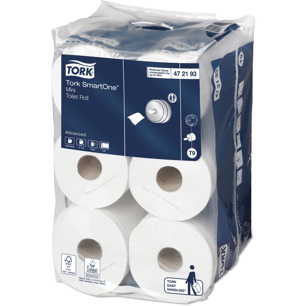 Tork SmartOne Mini 2lags toiletpapir 12 ruller