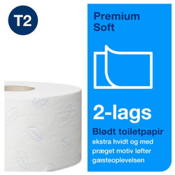 Tork 110253 Premium T2 Jumbo Mini 2lags toiletpapir 12 ruller