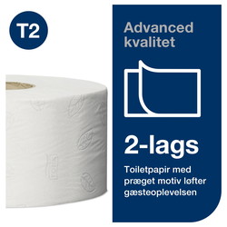 Tork 120280 Advanced T2 Mini Jumbo 2lags toiletpapir 12 ruller