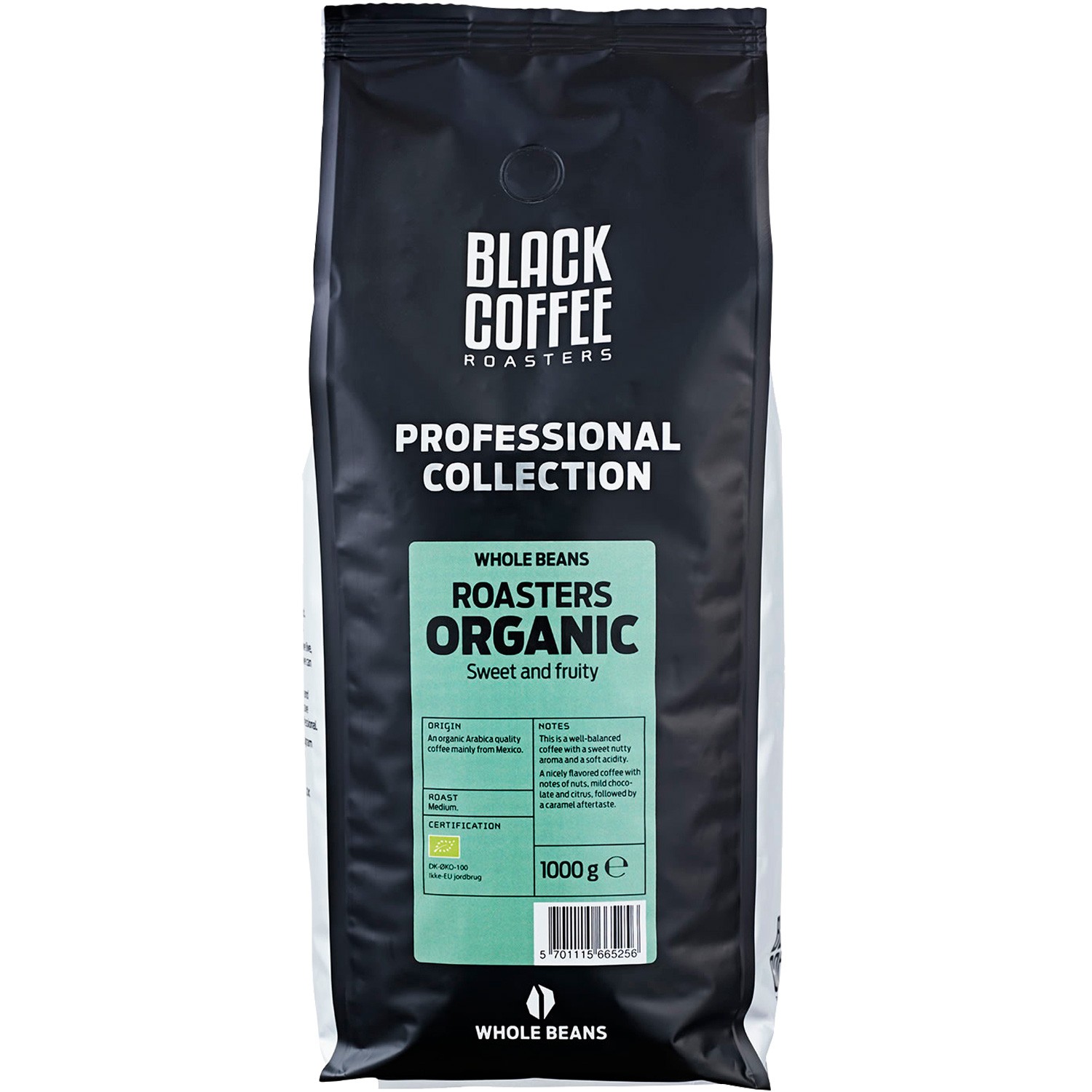 Black Coffee Organic kaffe hele bønner 1 kg