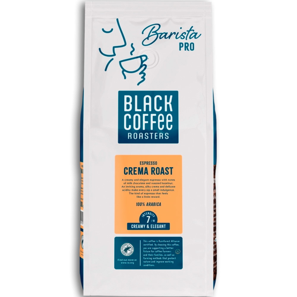 6 x Black Coffee PRO Crema Roast Espresso RFA hele bønner 1kg