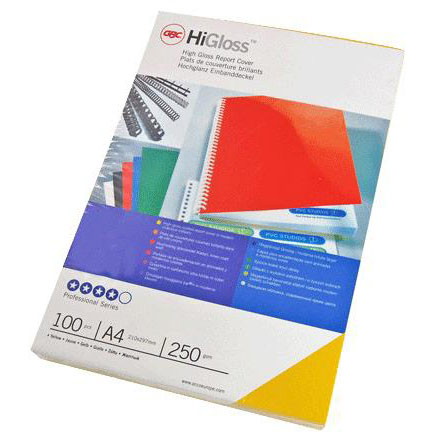 GBC HiGloss indbindingsomslag for-/bagside A4 250 g sort