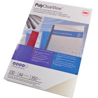 GBC PolyClear indbindingsomslag A4 350mic frosted klar 100stk