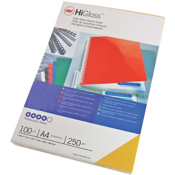 GBC HiGloss A4 indbindingsomslag 250g hvid