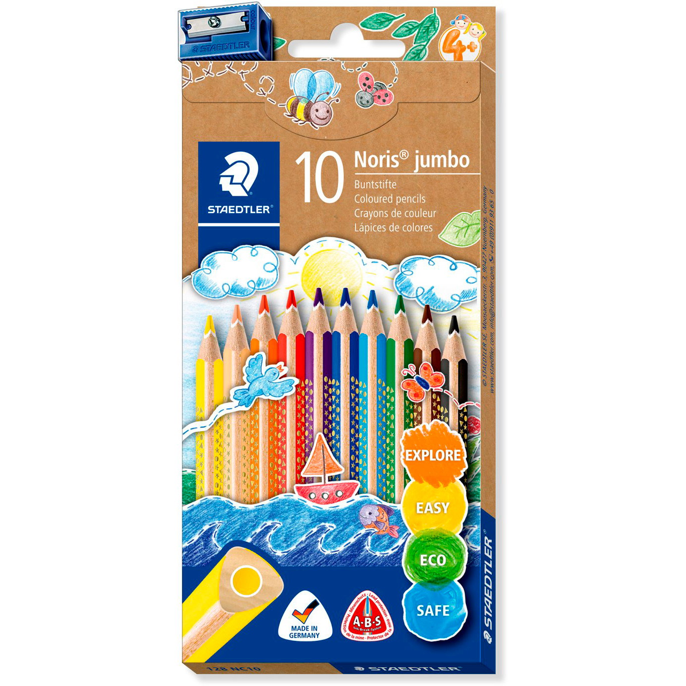 Staedtler Noris Jumbo 128 farveblyanter 10stk
