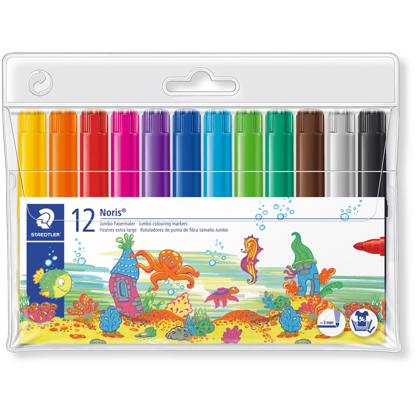 10 x Staedtler Noris Club Jumbo tuscher 12 farver