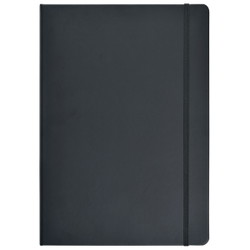 Notesbog A5 linjeret PU sort