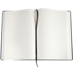 Notesbog A5 linjeret PU sort