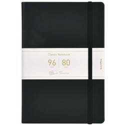 Notesbog A5 linjeret PU sort