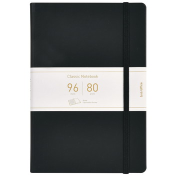 Notesbog A5 linjeret PU sort