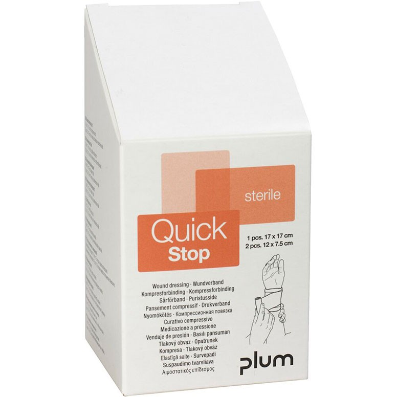 PLUM QuickStop kompres 3 stk refill til Quicksafe Complete