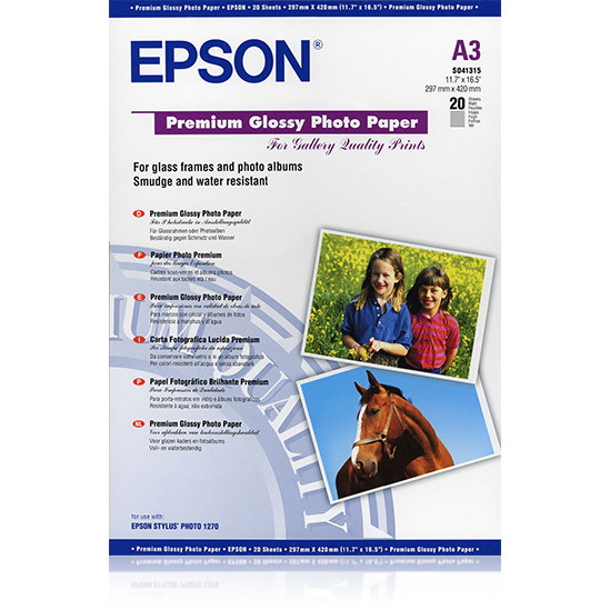 Epson Glossy A3 fotopapir 255g hvid 20ark