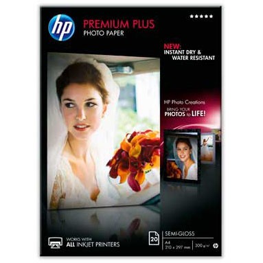 HP Premium Plus Semi-gloss Photopapir 20 ark/A4 300g/m2