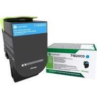 Lexmark 71B20C0 Cyan Lasertoner, 3.000 sider