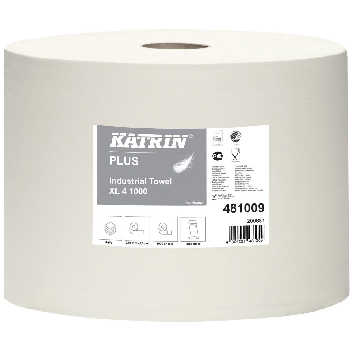 Katrin 481009 XL industrirulle hvid 