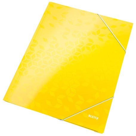 Leitz WOW mappe i pap med 3 klapper i A4 i farven gul