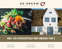 GoDream kro- og hotelophold med middag for 2