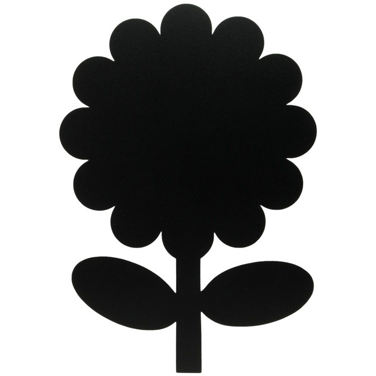 Securit chalkboard silhouette blomst i sort