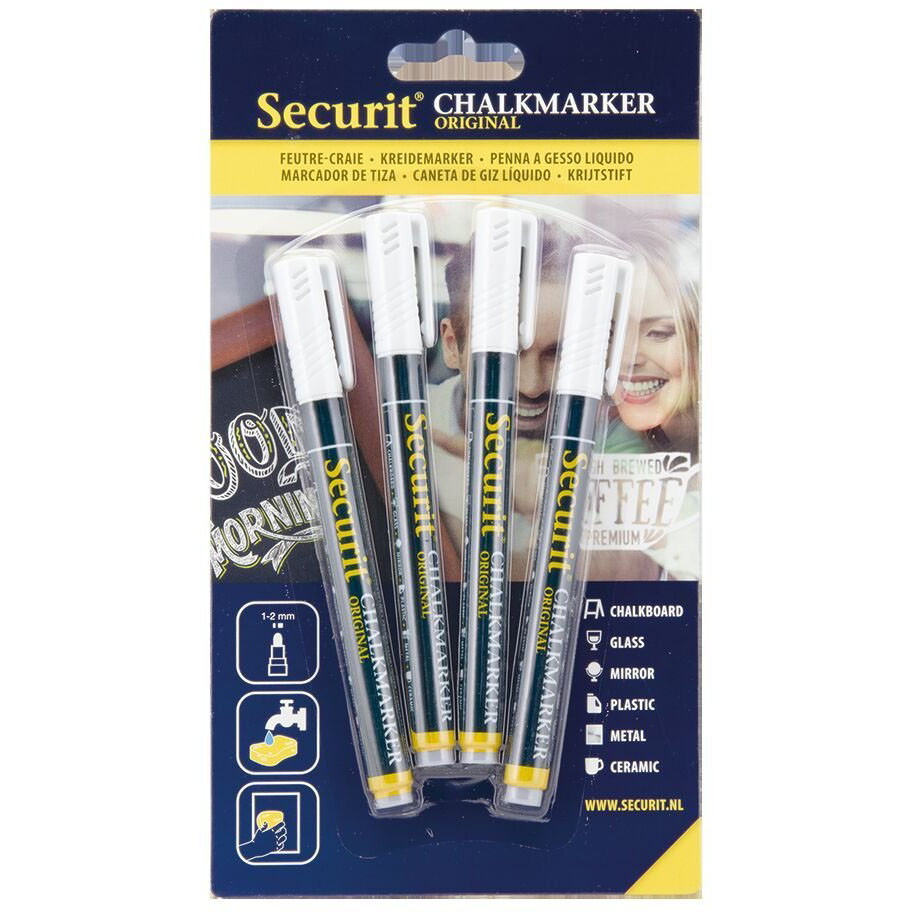 Securit kalkmarker 1-2 mm spids 2 penne