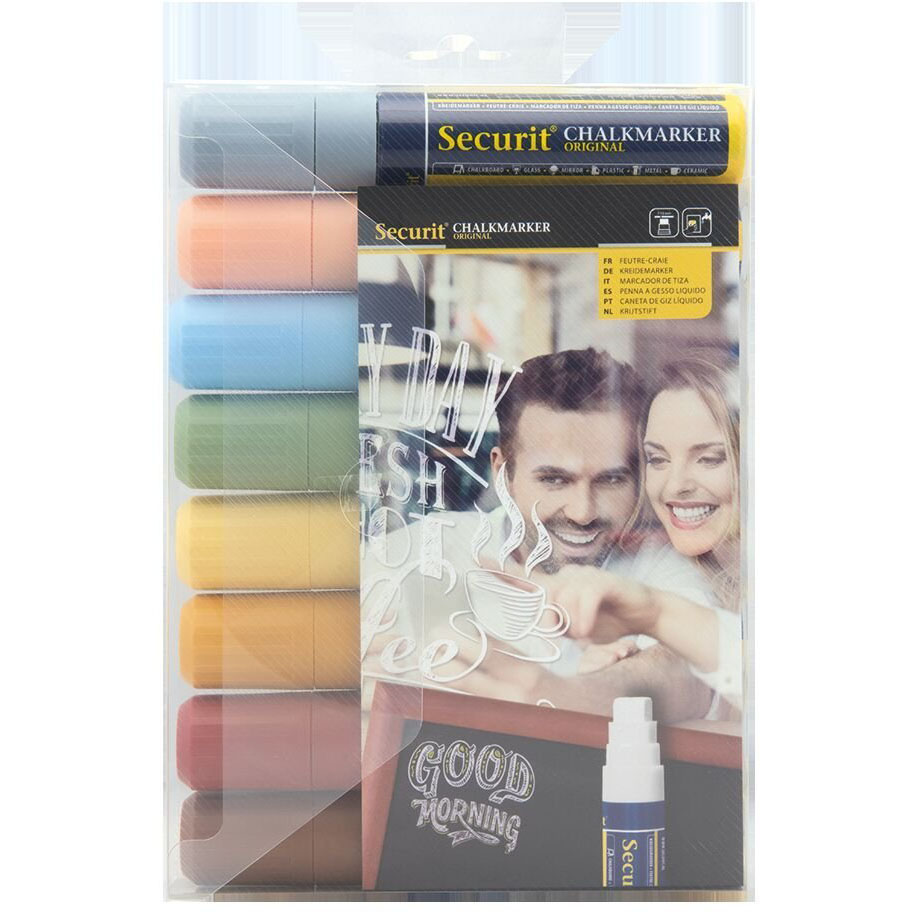 Securit kridtmarker 7-15mm 8 farver