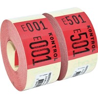 Ferco pakkekontrol 2delt 40x57mm rød 500 numre