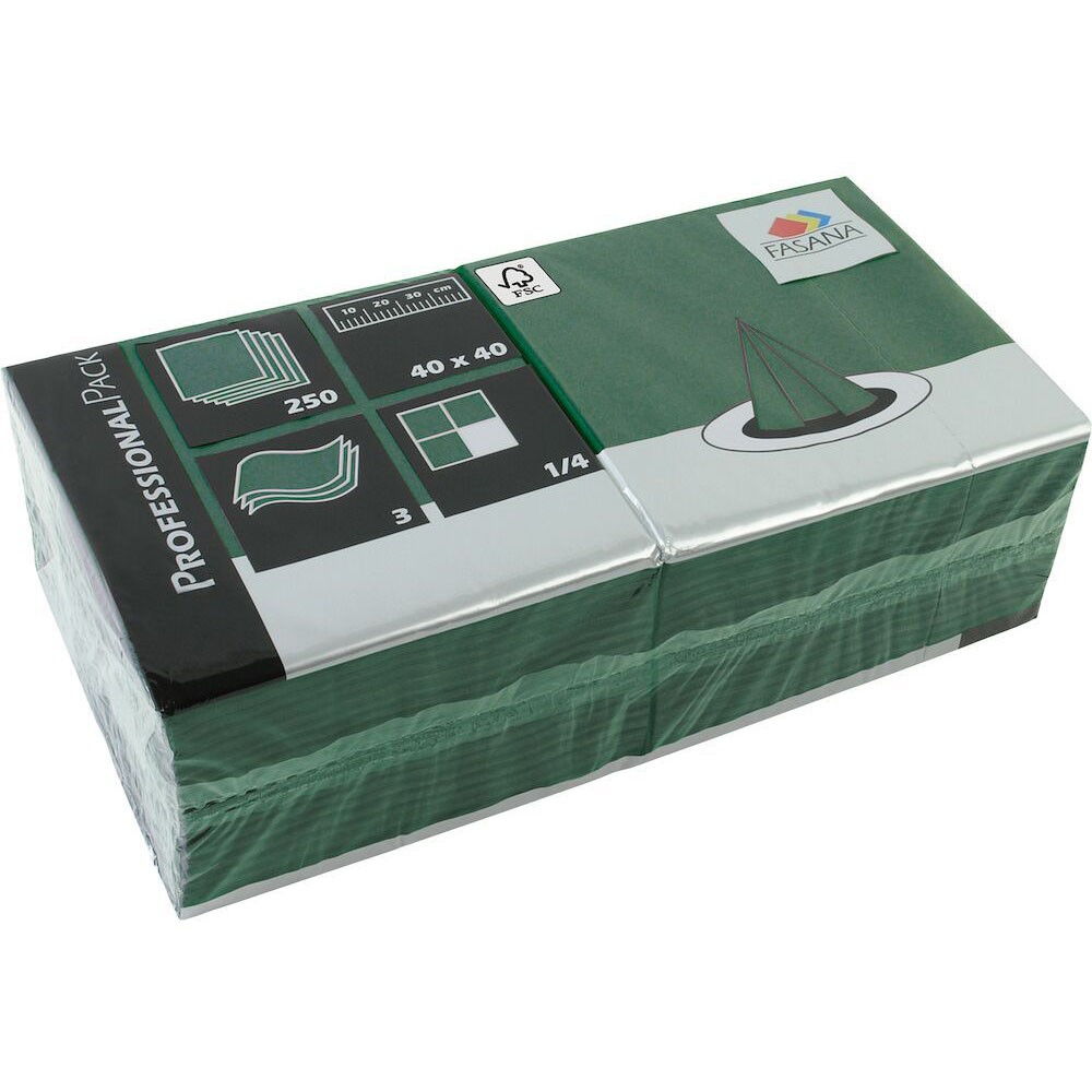 Fasana servietter tissue 40x40 cm mørkegrøn - Daarbak Redoffice A/S