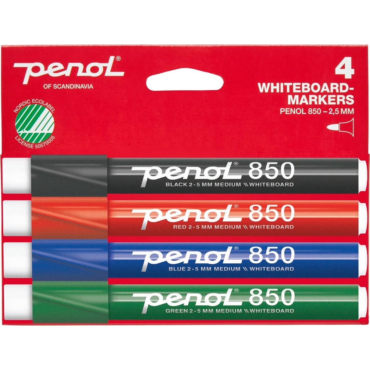 Penol 850 whiteboardmarker 2-5mm 4stk