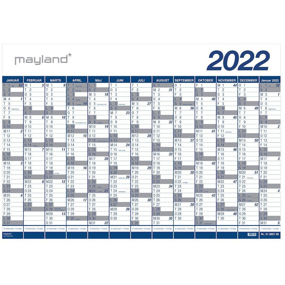 Mayland kæmpekalender 2022 plast 13 mdr 22065000