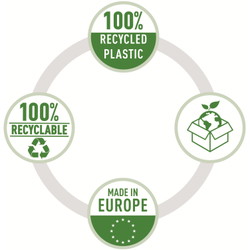 Esselte Recycled plastlomme A4 100my 50stk