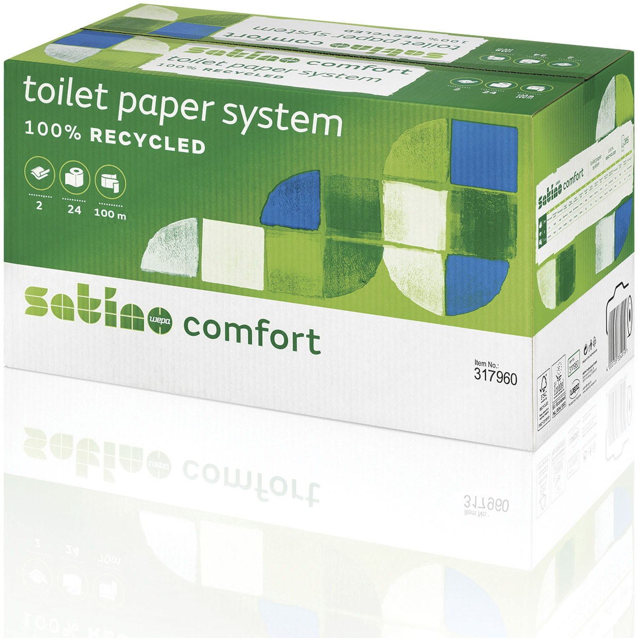 Satino Comfort Jumbo toiletpapir 2lags 9,8cm 100m 24rl