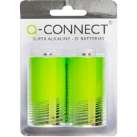 Q-connect Super Alkaline D-batterier 2 stk