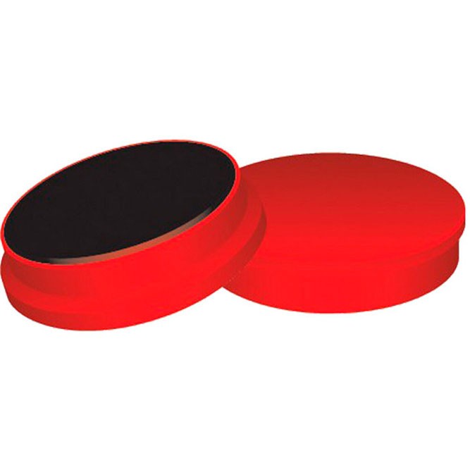 Q-connect magneter i rød 20 mm 10 stk