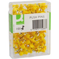 Q-connect Push Pins gul 100stk
